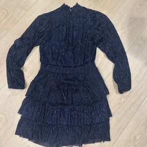 Elegant Sparkly Navy Blue Women's Dress